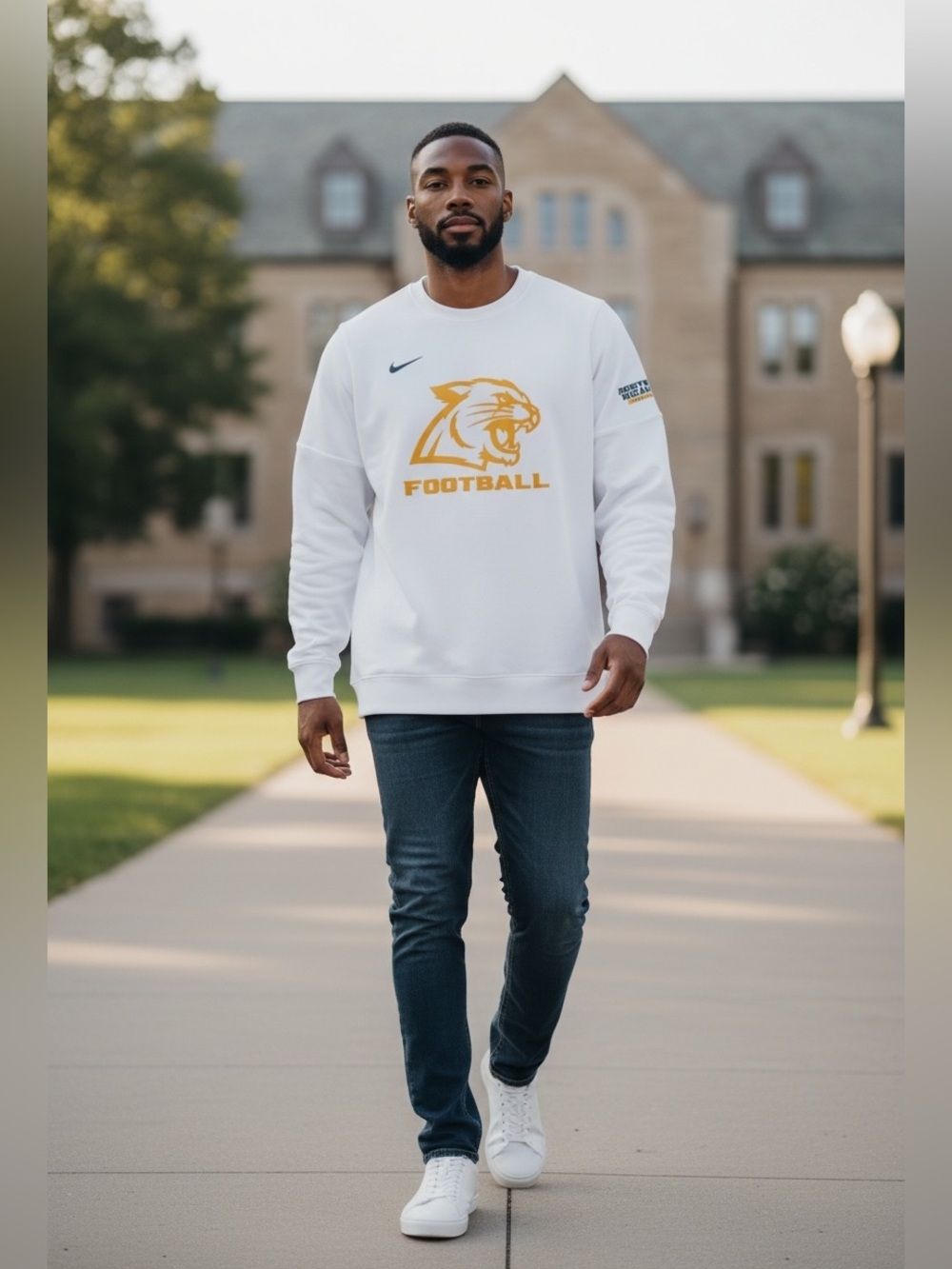Nike Therma-FIT Northern Michigan Football Crewneck Men’s Large White NWT